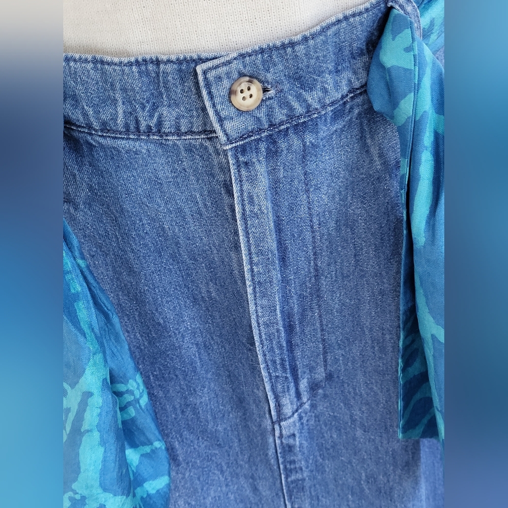 Gotcha Covered Vintage Midi Denim Skirt Large (Vtg Size 14) - Picture 11 of 13